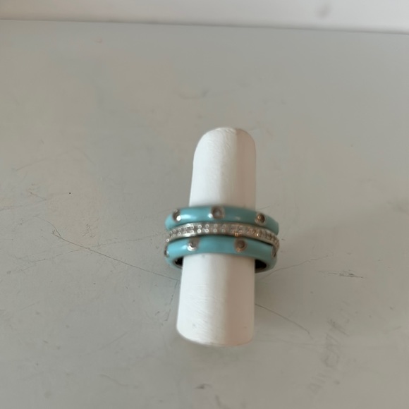 LIMLIM 3 stackable rings [2 ceramic and 1 silver crystals] - Picture 3 of 9